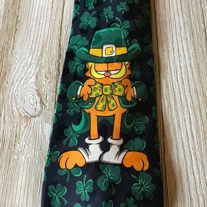 St. Patrick's Day Garfield Clover Green Tie Patty